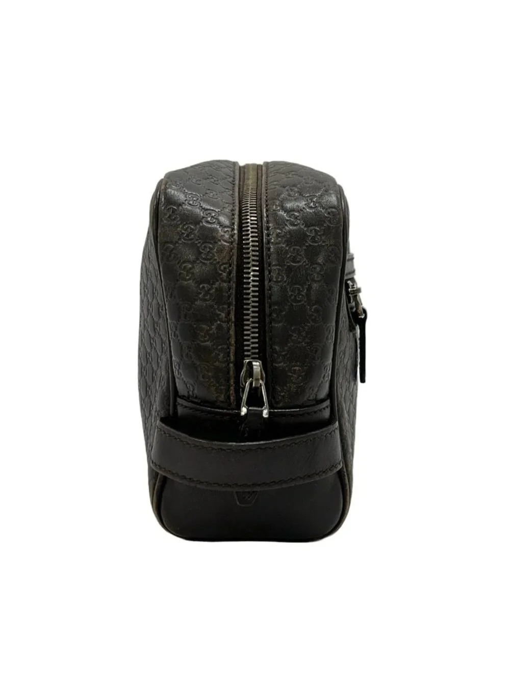 Gucci Second Bag Micro Guccissima Dark Brown Leather